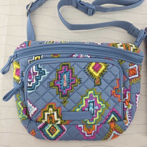 Vera Bradley Womems Crossbody Hip Pack & Wallet Blue Painted Medallons Bag Purse - Picture 2 of 14